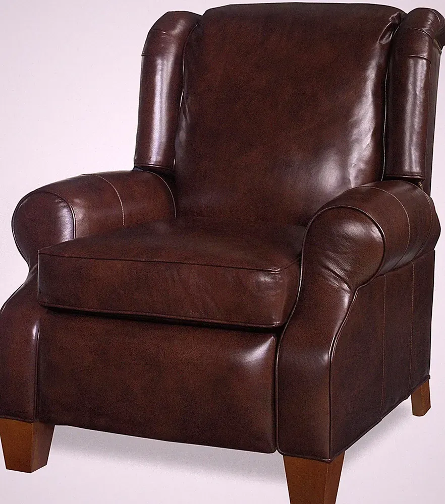 Exquisite Traditional Chocolate Leather Recliner USA-Made