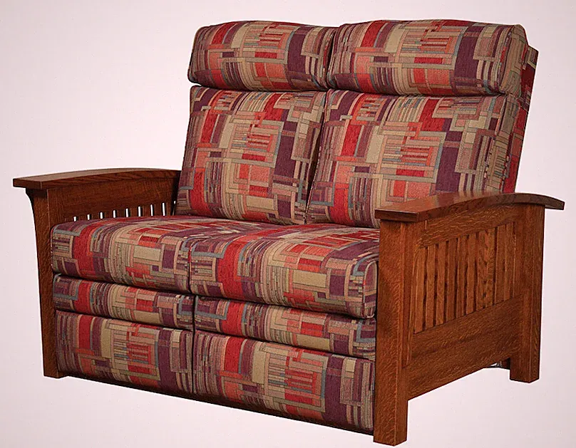 Mission Arts and Crafts | Stickley Style | Prairie Spindle | Loveseat Recliner