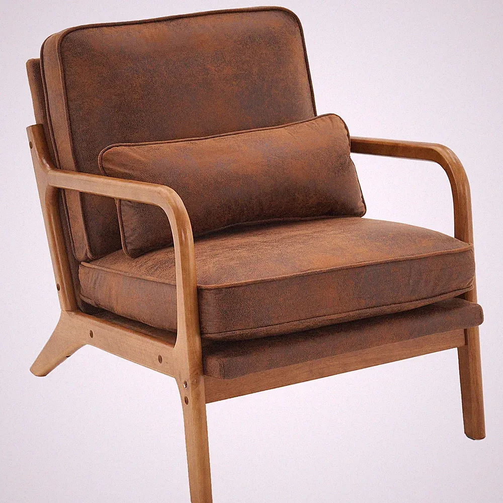 Oak Armrest Oak Upholstered Single Lounge Chair Indoor Lounge Chair,in stock